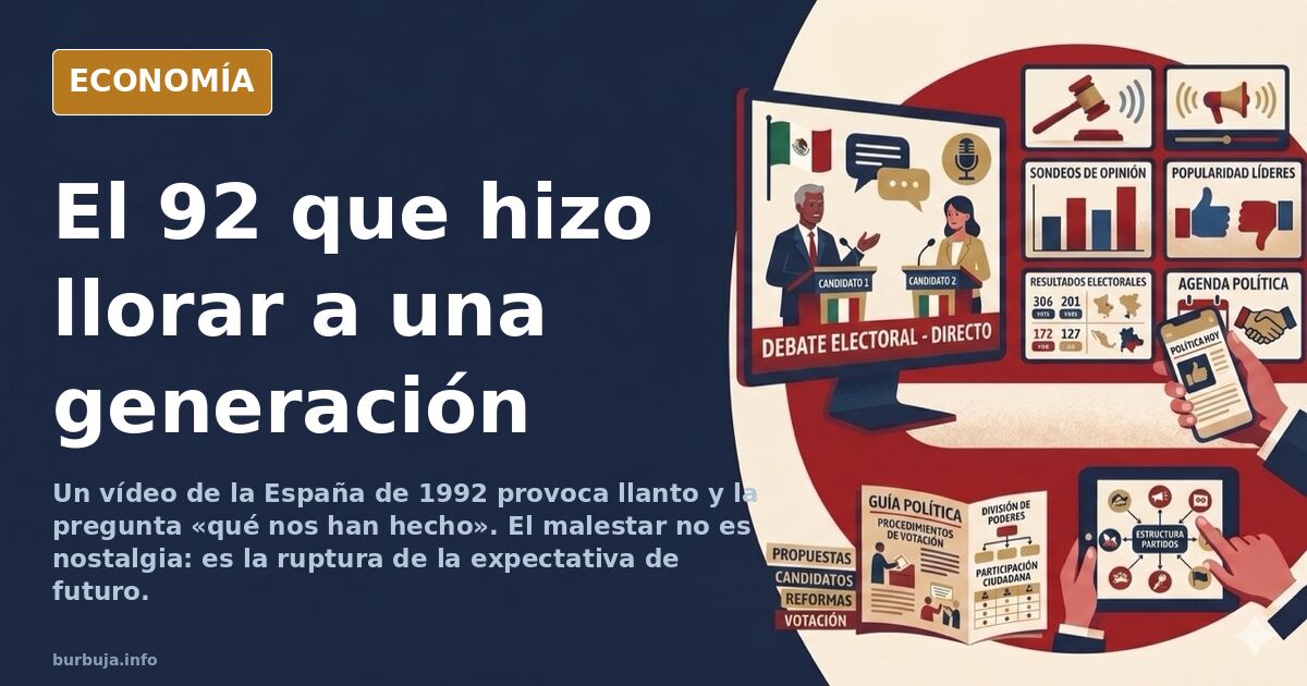 Pantalla de televisión antigua emitiendo la ceremonia olímpica de 1992 junto a una butaca vacía en un salón