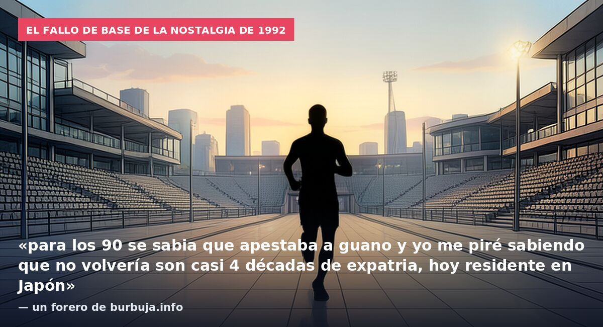 El fallo de base de la nostalgia de 1992: «para los 90 se sabia que apestaba a guano y yo me piré sabiendo que no volvería son casi 4 décadas de expatria, hoy residente en Japón» — un forero de burbuja.info