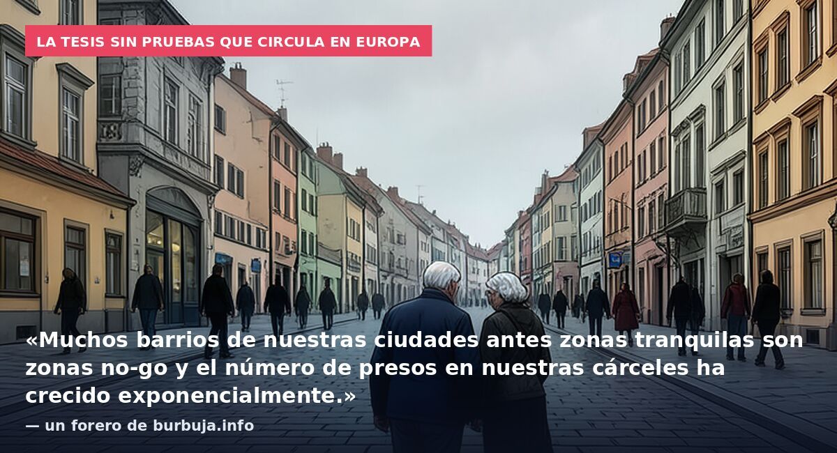 La tesis sin pruebas que circula en Europa: «Muchos barrios de nuestras ciudades antes zonas tranquilas son zonas no-go y el número de presos en nuestras cárceles ha crecido exponencialmente.» — un forero de burbuja.info