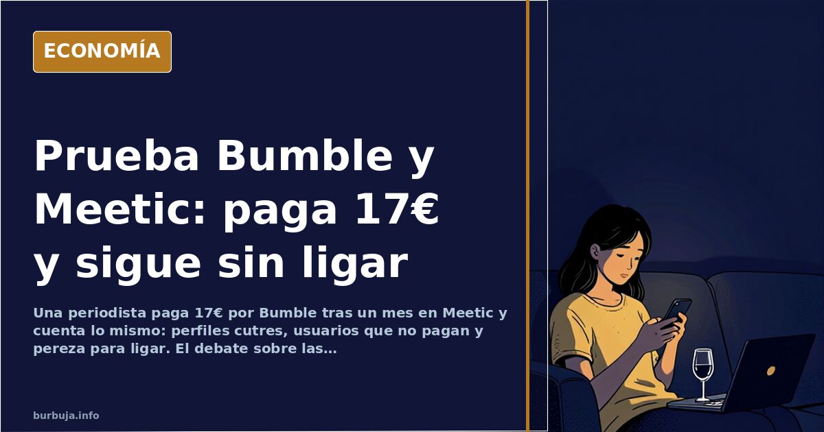 Bumble y Meetic: la queja de una periodista que no encuentra pareja