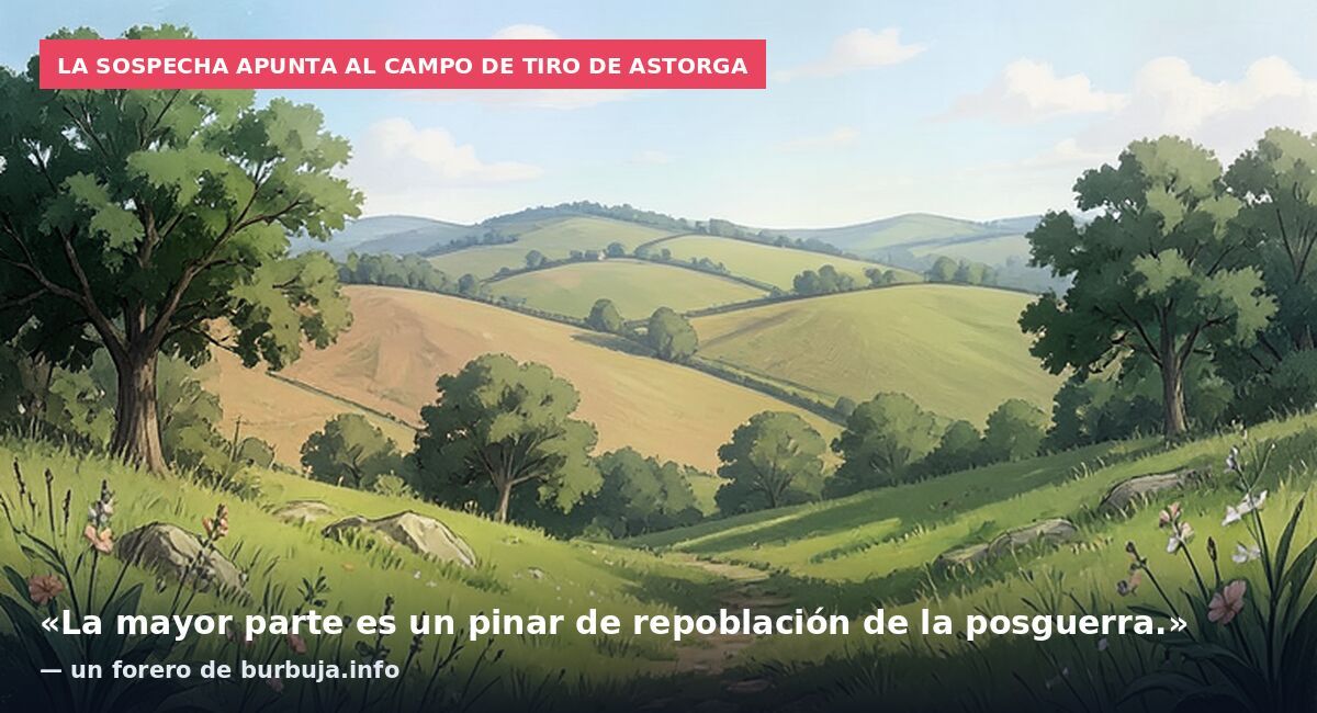 La sospecha apunta al campo de tiro de Astorga: «La mayor parte es un pinar de repoblación de la posguerra.» — un forero de burbuja.info