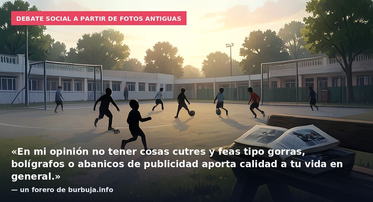 Debate social a partir de fotos antiguas: «En mi opinión no tener cosas cutres y feas tipo gorras, bolígrafos o abanicos de publicidad aporta calidad a tu vida en general.» — un forero de burbuja.info