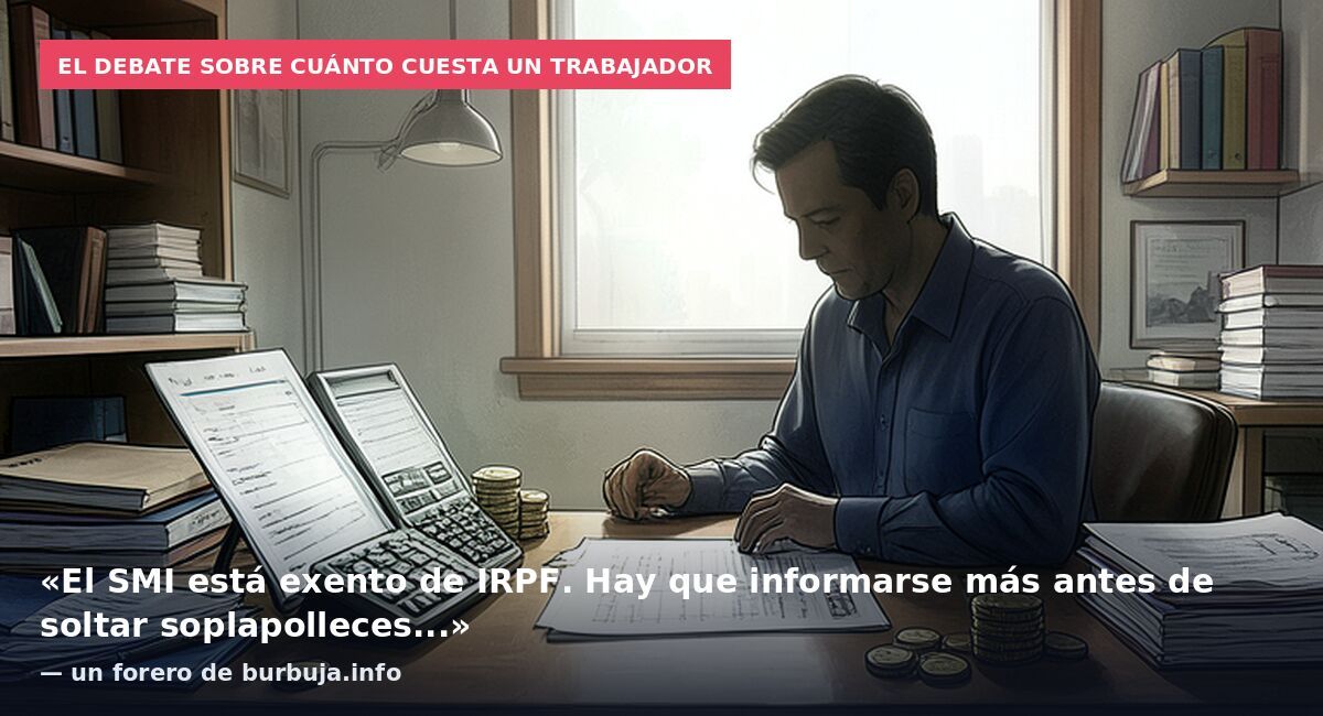 El debate sobre cuánto cuesta un trabajador: «El SMI está exento de IRPF. Hay que informarse más antes de soltar soplapolleces...» — un forero de burbuja.info