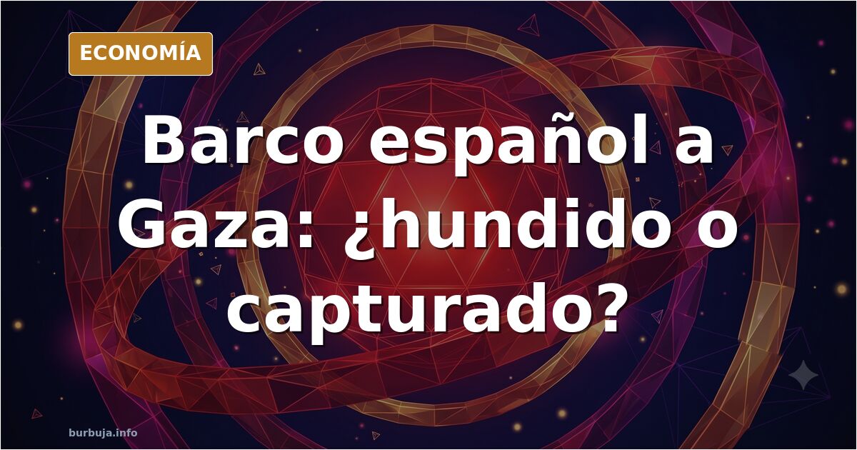 Ilustración editorial de un buque de guerra navegando hacia Gaza entre aguas oscuras y doradas, con la bandera española izada