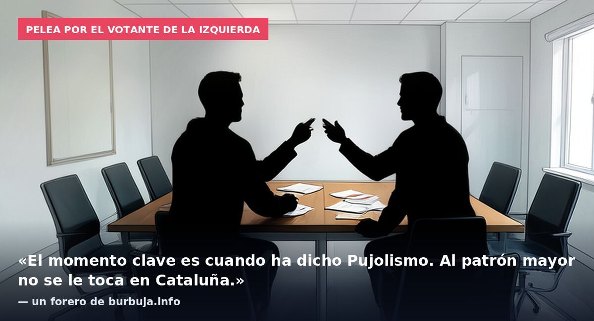 Pelea por el votante de la izquierda: «El momento clave es cuando ha dicho Pujolismo. Al patrón mayor no se le toca en Cataluña.» — un forero de burbuja.info