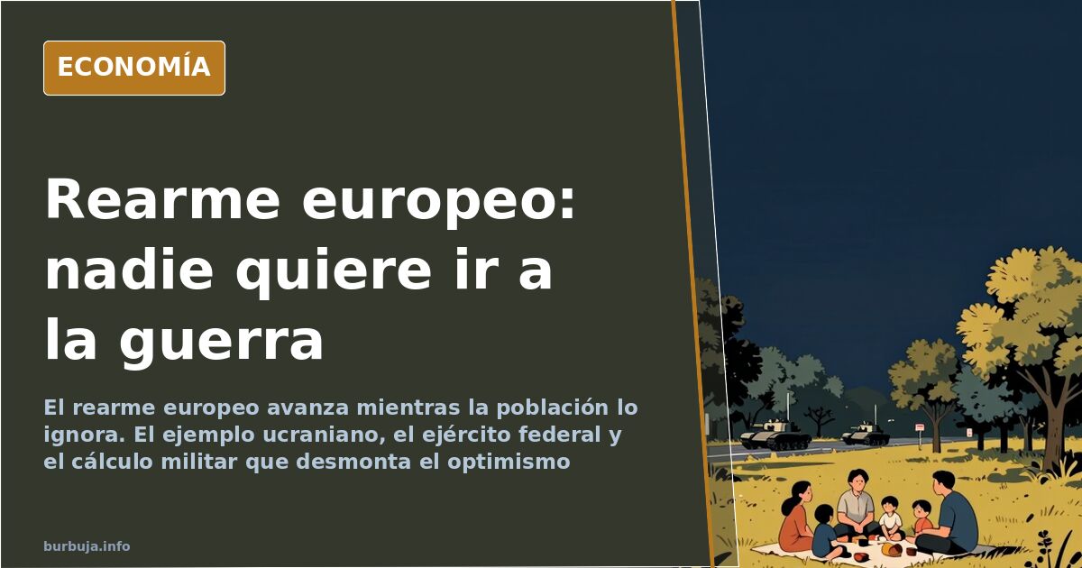 Ilustración editorial de un mapa de Europa con siluetas de soldados y una bandera de la Unión Europea en tonos azul marino y 