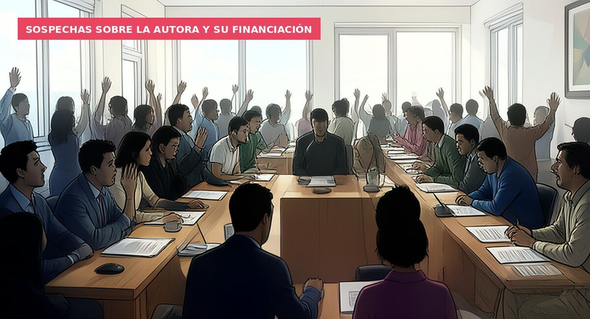 Sospechas sobre la autora y su financiación