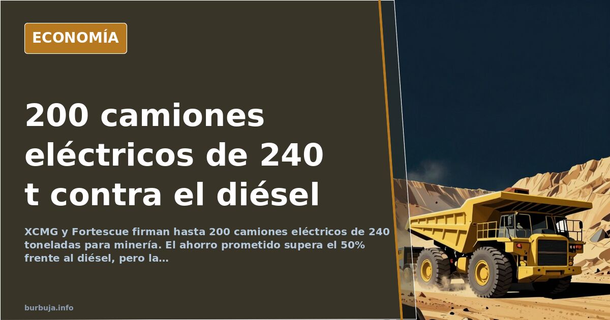 XCMG y Fortescue firman 200 camiones eléctricos de 240 toneladas