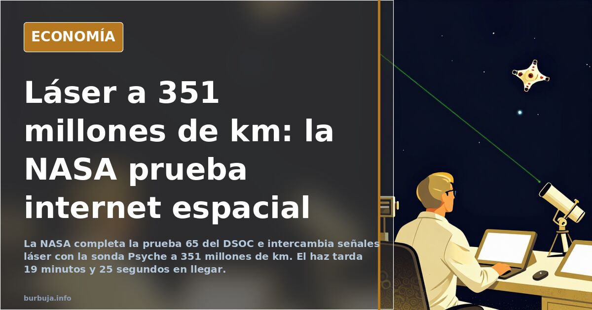 La NASA recibe una señal láser de la sonda Psyche a 351 millones de km