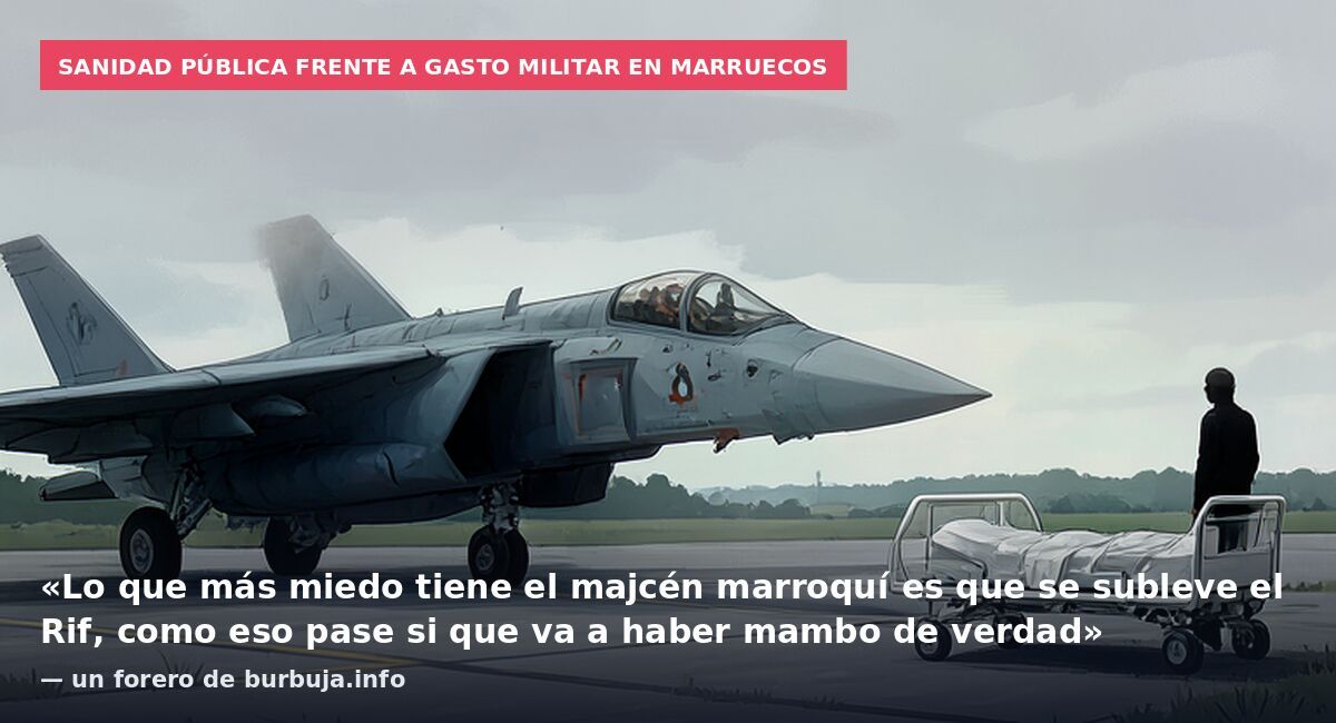 Sanidad pública frente a gasto militar en Marruecos: «Lo que más miedo tiene el majcén marroquí es que se subleve el Rif, como eso pase si que va a haber mambo de verdad» — un forero de burbuja.info