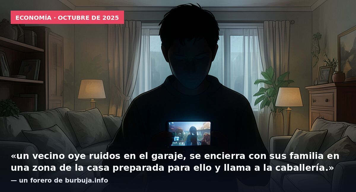 Economía · octubre de 2025: «un vecino oye ruidos en el garaje, se encierra con sus familia en una zona de la casa preparada para ello y llama a la caballería.» — un forero de burbuja.info