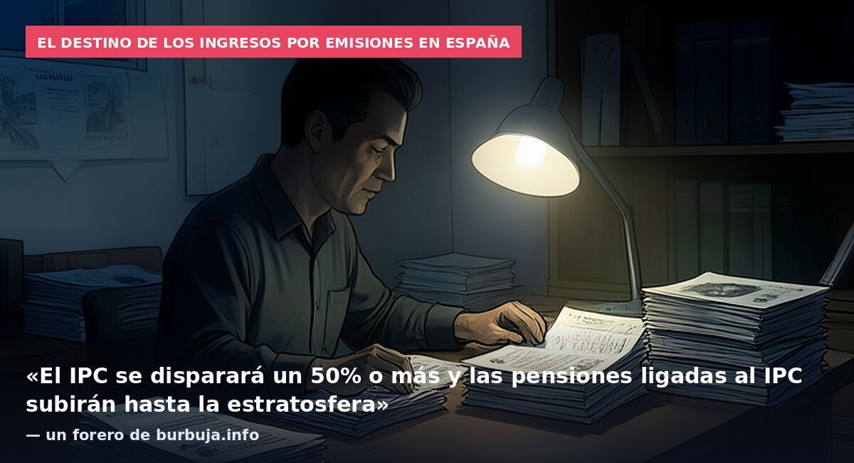 El destino de los ingresos por emisiones en España: «El IPC se disparará un 50% o más y las pensiones ligadas al IPC subirán hasta la estratosfera» — un forero de burbuja.info