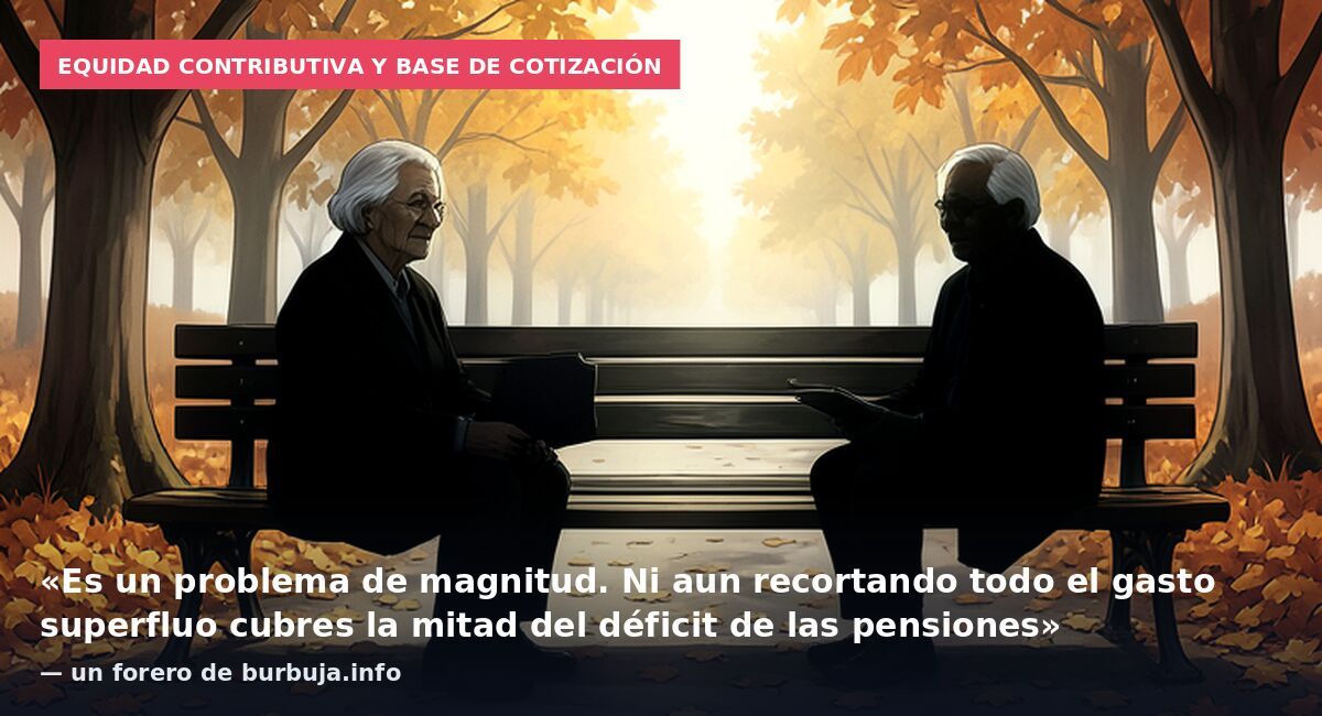 Equidad contributiva y base de cotización: «Es un problema de magnitud. Ni aun recortando todo el gasto superfluo cubres la mitad del déficit de las pensiones» — un forero de burbuja.info