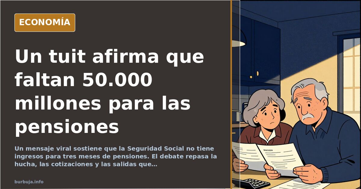 Un tuit afirma que faltan 50.000 millones para pagar tres meses de pensiones