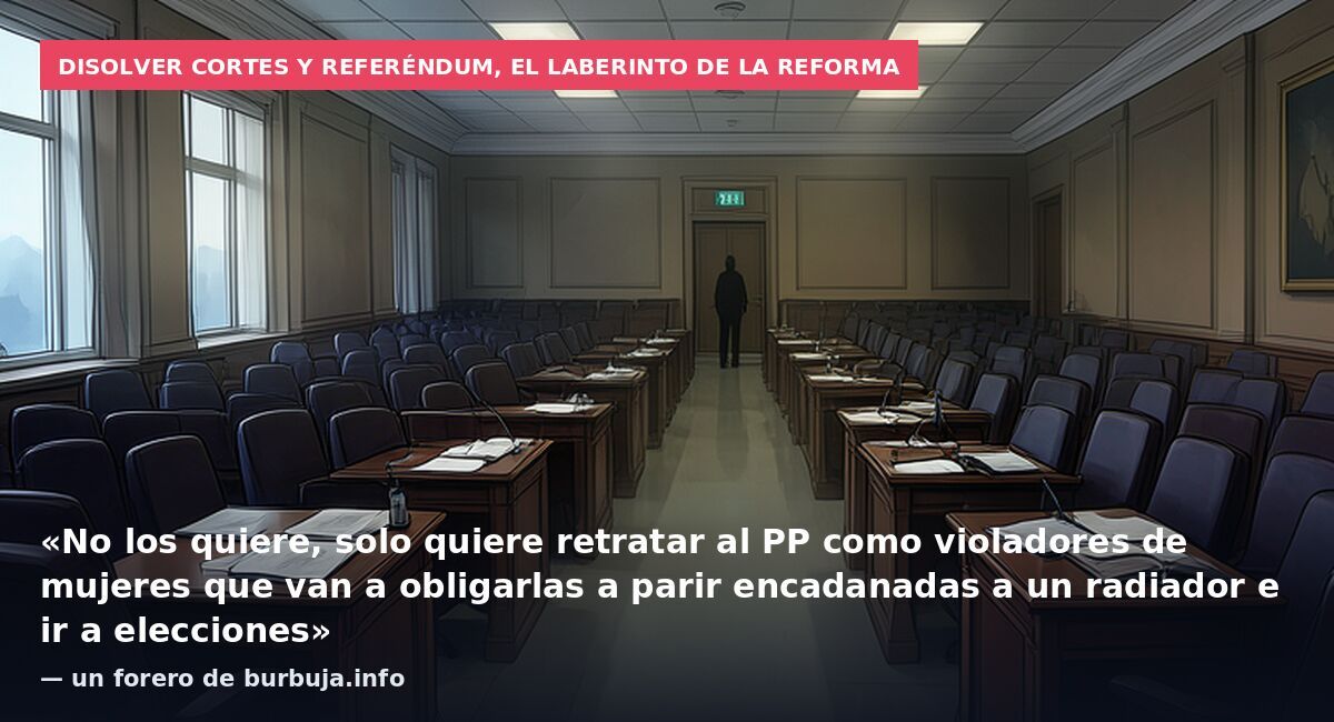 Disolver Cortes y referéndum, el laberinto de la reforma: «No los quiere, solo quiere retratar al PP como violadores de mujeres que van a obligarlas a parir encadanadas a un radiador e ir a elecciones» — un forero de burbuja.info