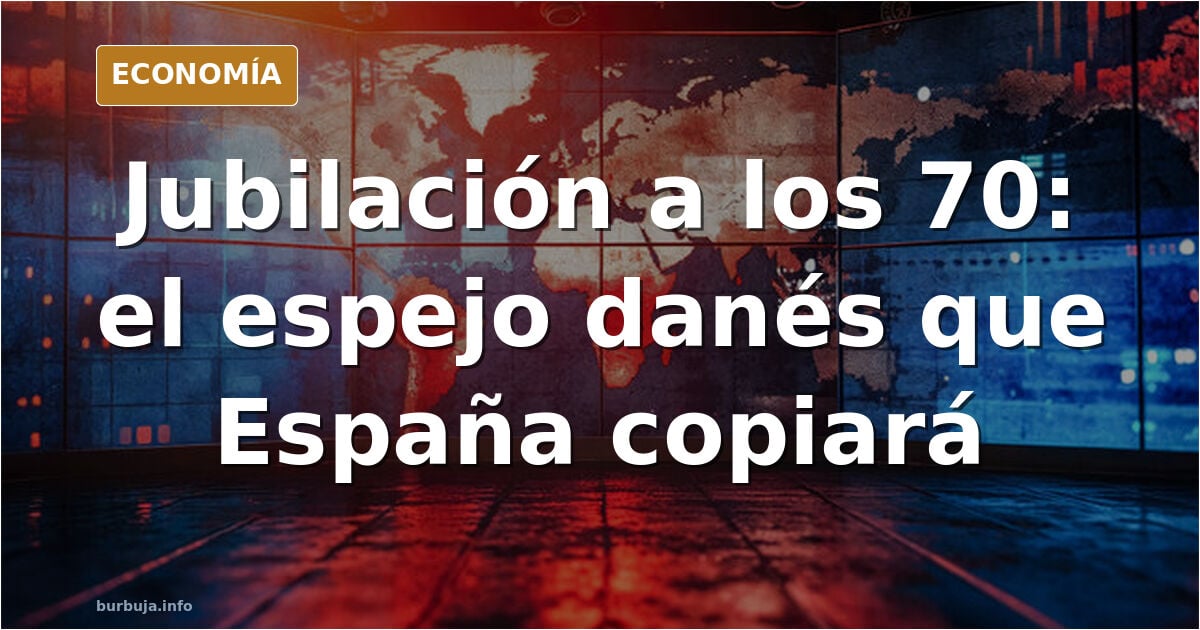 Ilustración editorial de un reloj de arena sobre documentos de pensiones y gráficos de déficit de la Seguridad Social