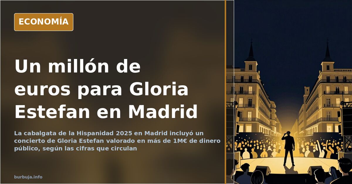 Gran Vía de Madrid durante la cabalgata de la Hispanidad 2025 con banderas y público
