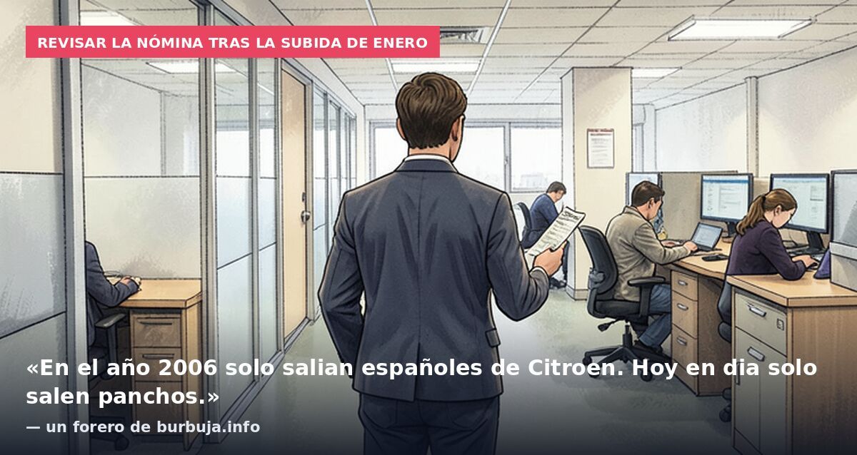 Revisar la nómina tras la subida de enero: «En el año 2006 solo salian españoles de Citroen. Hoy en dia solo salen panchos.» — un forero de burbuja.info