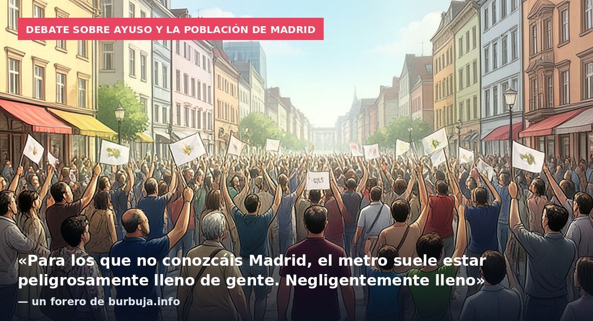 Debate sobre Ayuso y la población de Madrid: «Para los que no conozcáis Madrid, el metro suele estar peligrosamente lleno de gente. Negligentemente lleno» — un forero de burbuja.info