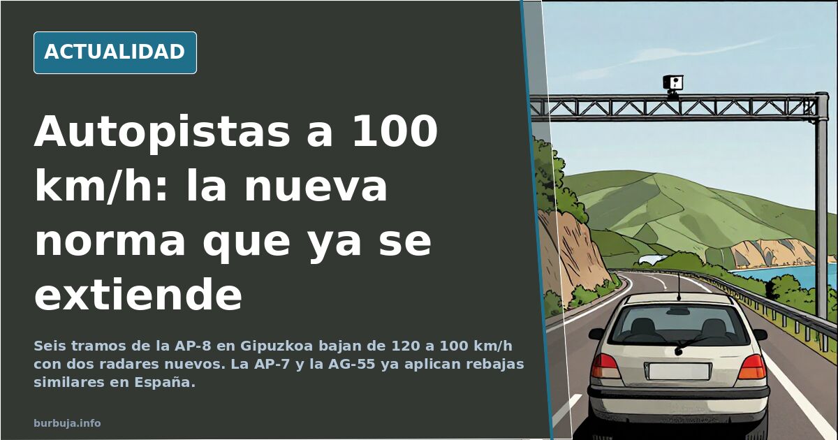 España baja a 100 km/h tramos de AP-7, AG-55 y AP-8