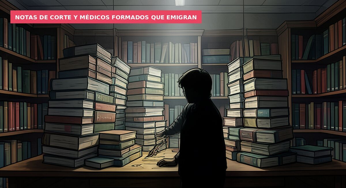Notas de corte y médicos formados que emigran