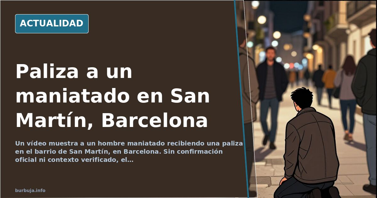 Paliza a un hombre maniatado en San Martín, Barcelona