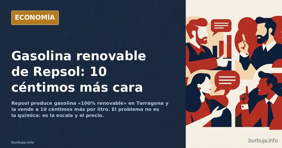 Refinería industrial con depósitos de combustible y tuberías en tonos azul marino y dorado, ilustración editorial sobre gasol