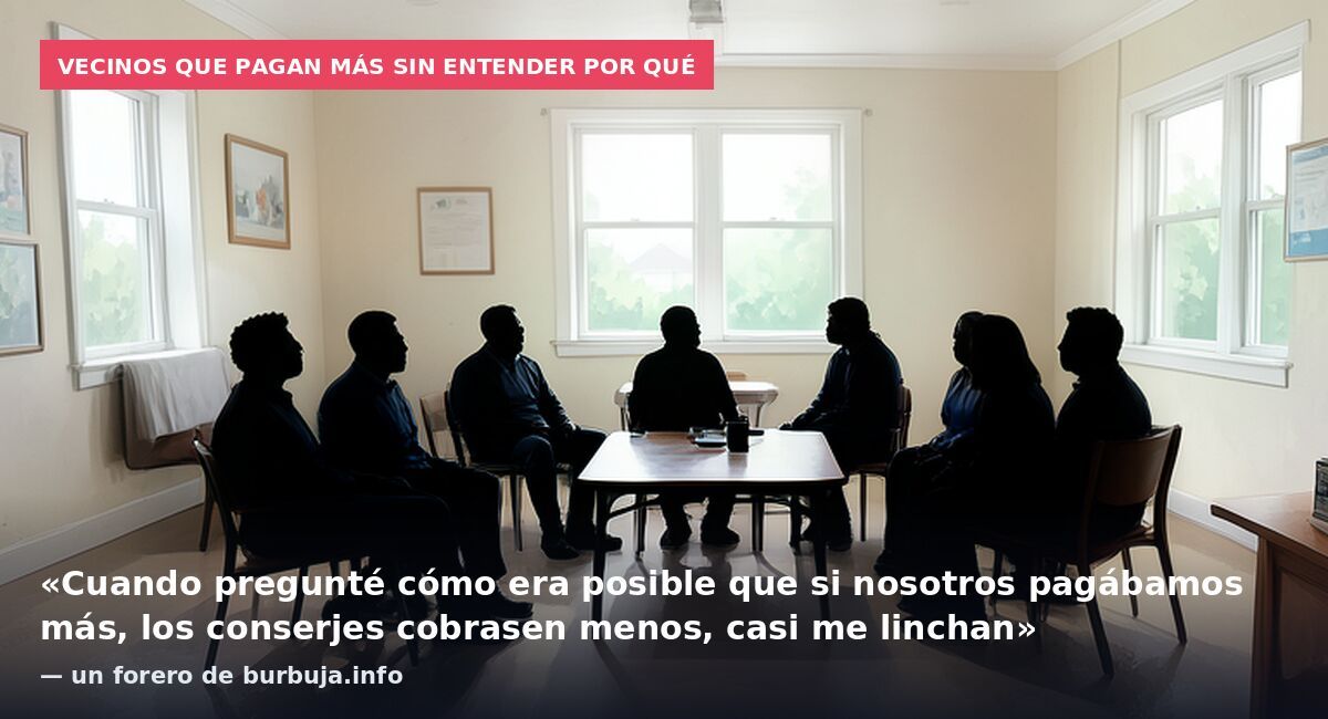 Vecinos que pagan más sin entender por qué: «Cuando pregunté cómo era posible que si nosotros pagábamos más, los conserjes cobrasen menos, casi me linchan» — un forero de burbuja.info