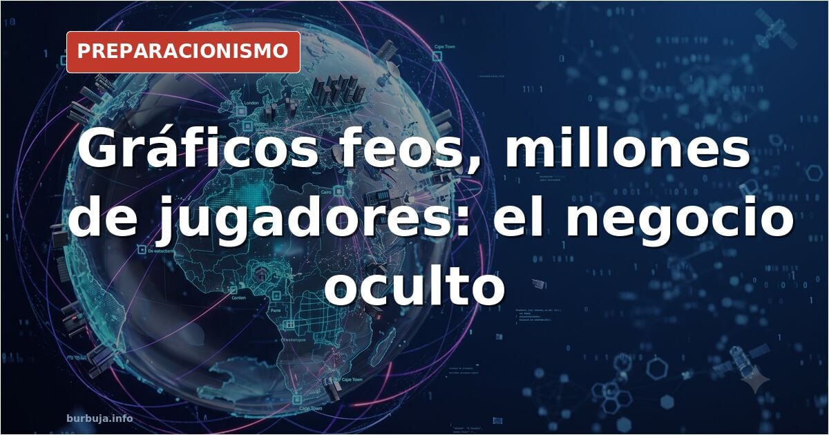 Interfaz de videojuego competitivo con gráficos sencillos y contador de jugadores online en pantalla