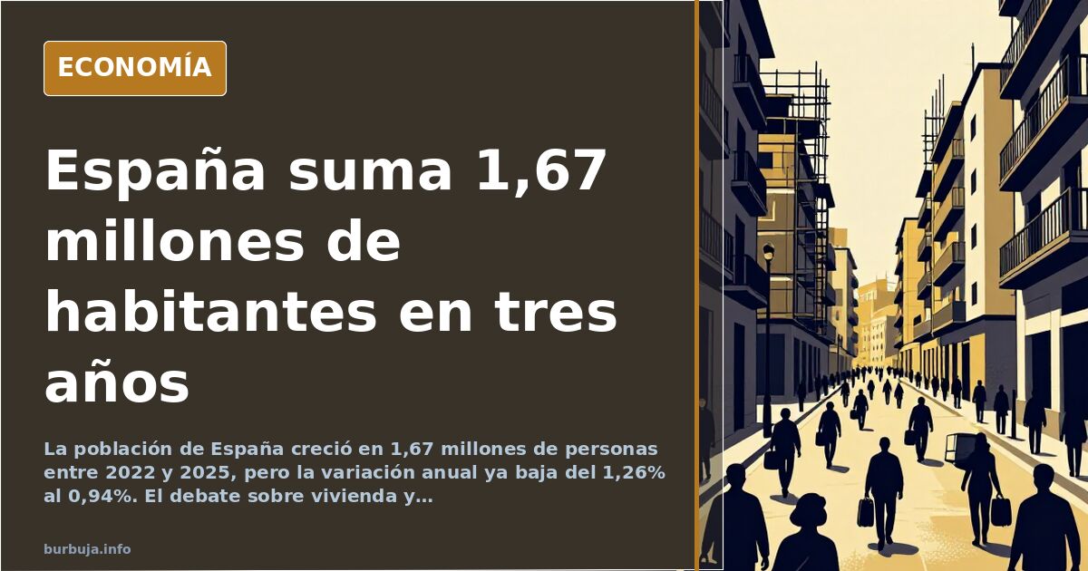 España suma 1,67 millones de habitantes en tres años