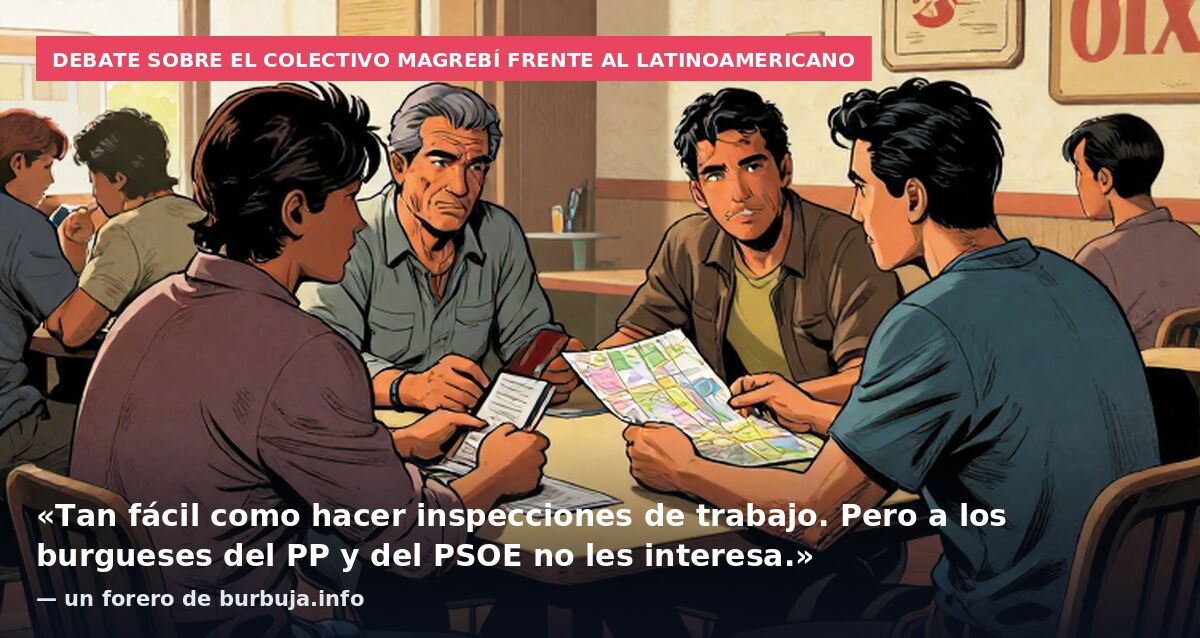 Debate sobre el colectivo magrebí frente al latinoamericano: «Tan fácil como hacer inspecciones de trabajo. Pero a los burgueses del PP y del PSOE no les interesa.» — un forero de burbuja.info