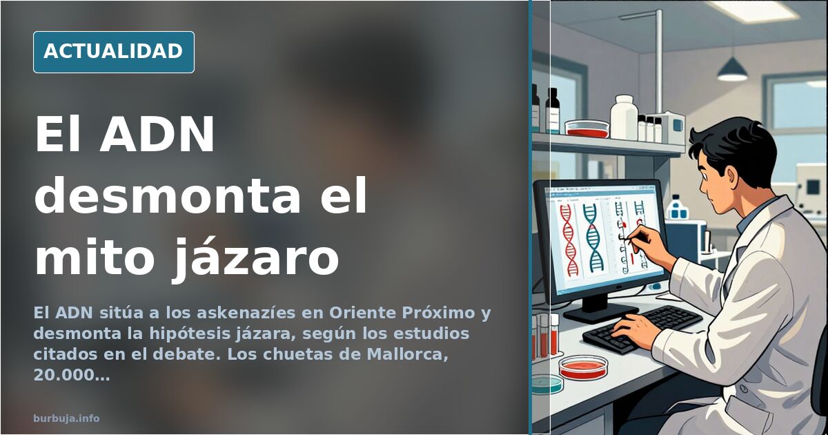 Ilustración editorial sobre el origen genético de los judíos askenazíes y el reconocimiento de los chuetas de Mallorca