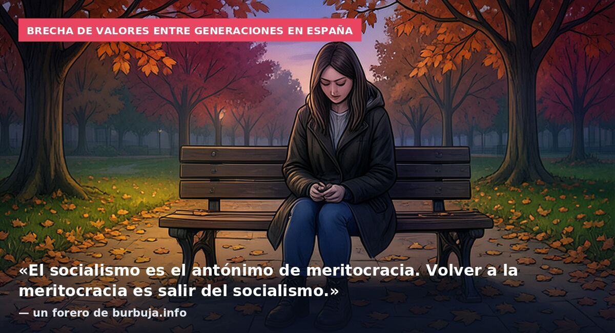 Brecha de valores entre generaciones en España: «El socialismo es el antónimo de meritocracia. Volver a la meritocracia es salir del socialismo.» — un forero de burbuja.info