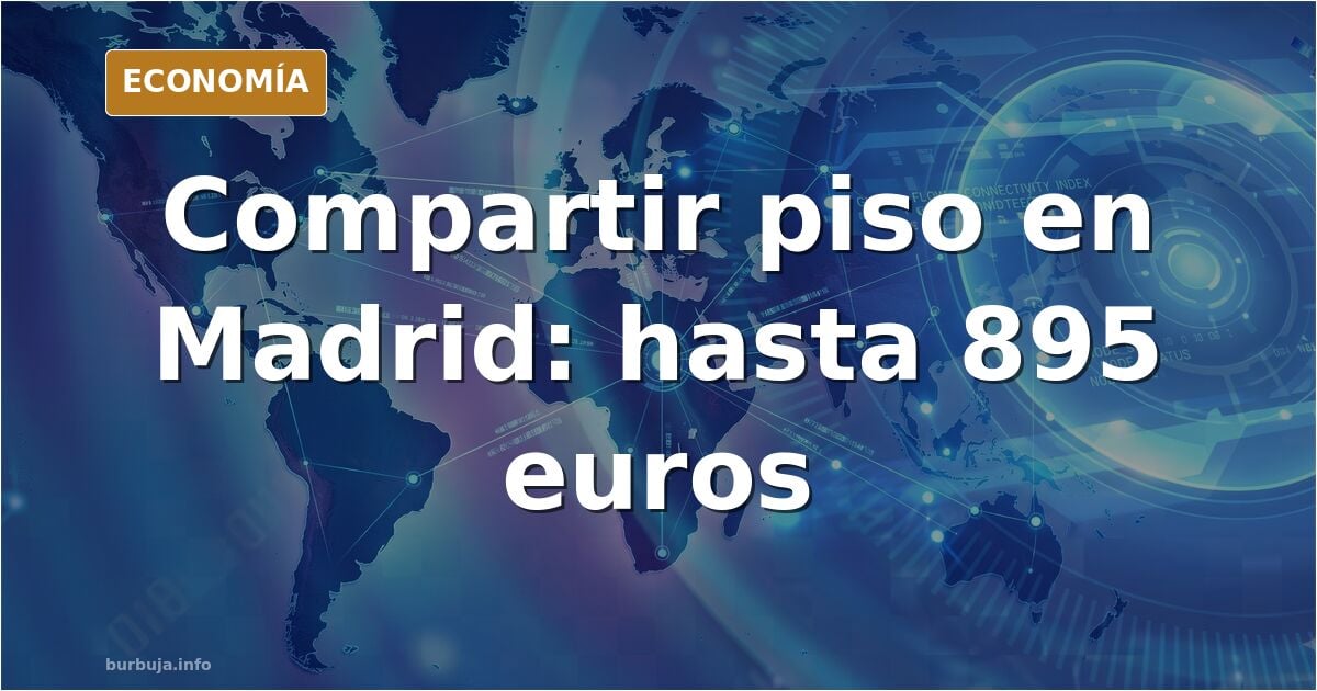 Ilustración editorial de una habitación compartida en Madrid con literas y precios de alquiler colgados en la pared