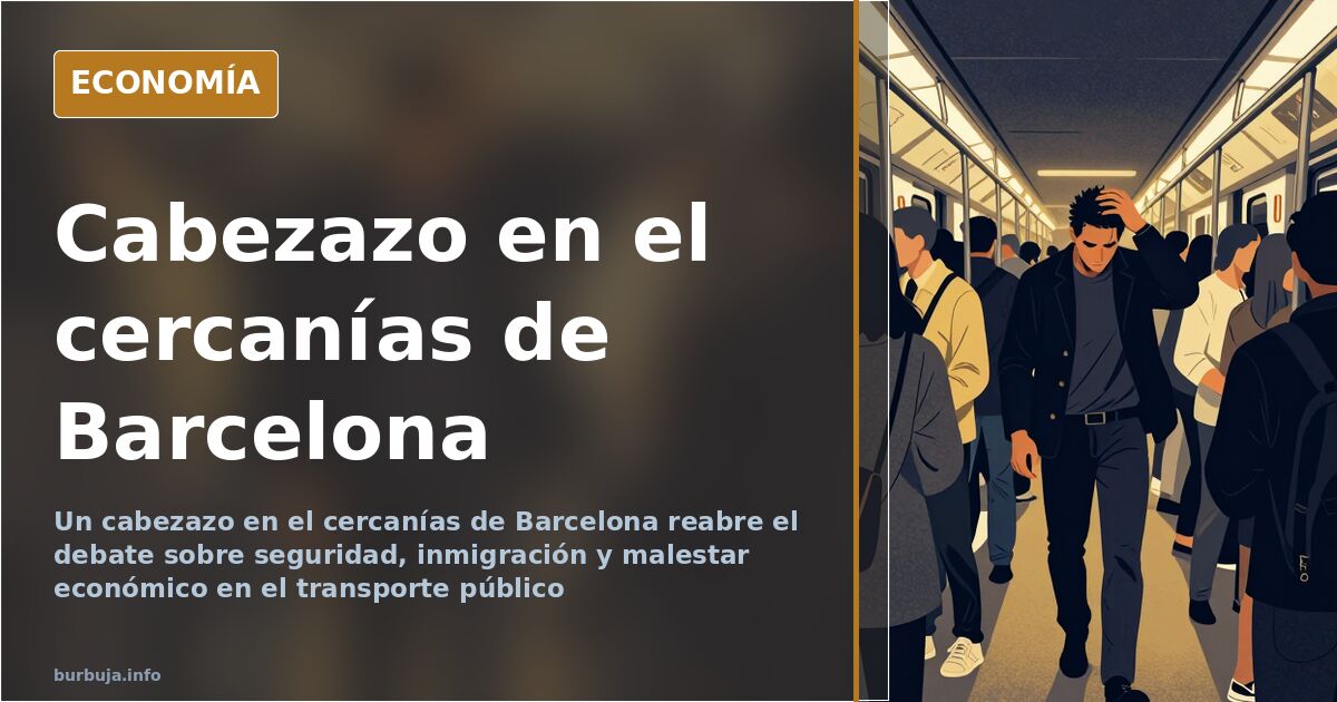 Ilustración editorial de dos pasajeros discutiendo en el interior de un vagón de cercanías, con gesto tenso y un golpe en pri