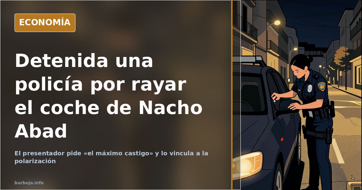 Coche de alta gama con un rayón visible en el lateral, estacionado en una calle de Madrid, con una cámara de vigilancia integ