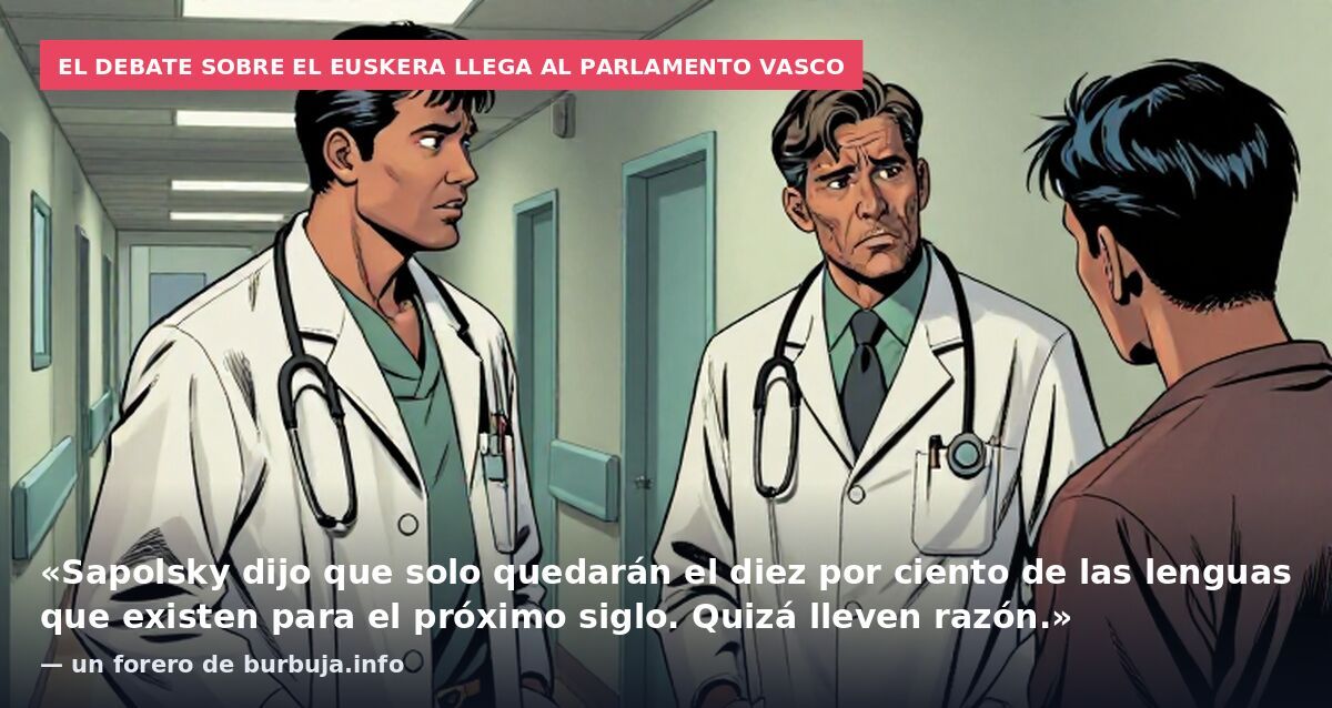 El debate sobre el euskera llega al Parlamento vasco: «Sapolsky dijo que solo quedarán el diez por ciento de las lenguas que existen para el próximo siglo. Quizá lleven razón.» — un forero de burbuja.info