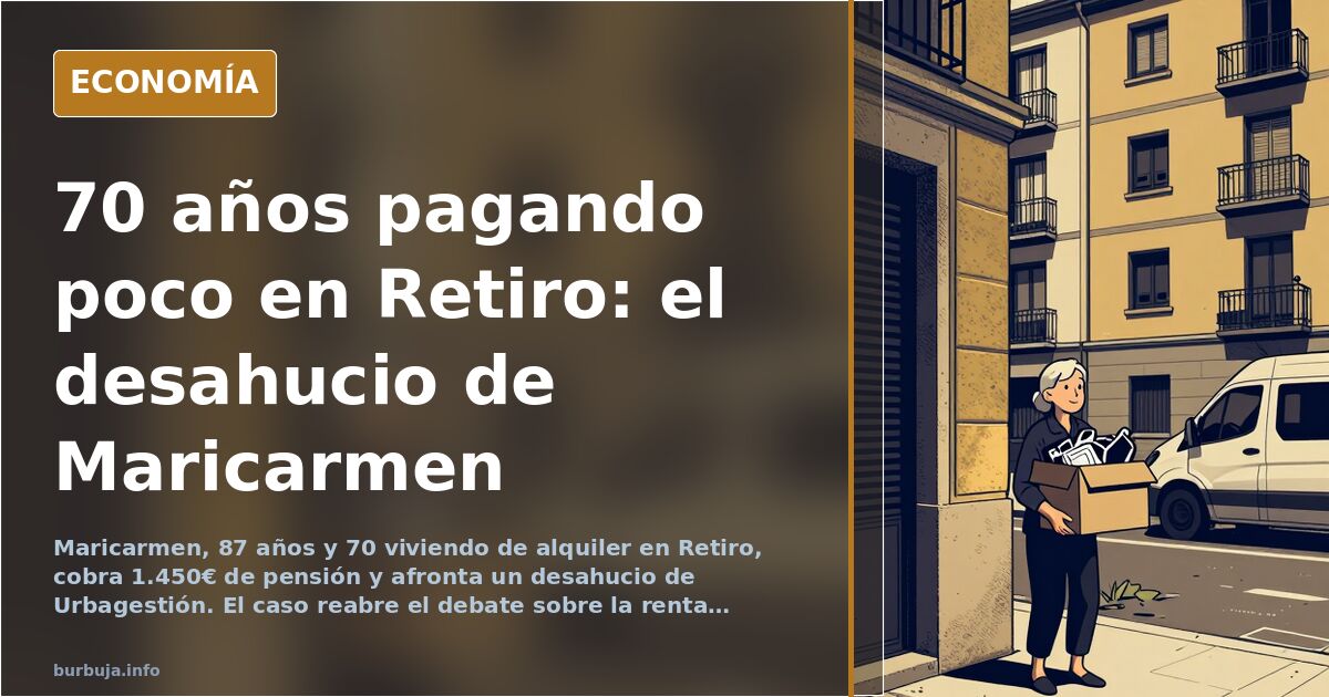 Ilustración editorial de un edificio clásico del barrio de Retiro con una ventana iluminada y una figura mayor asomada, símbo