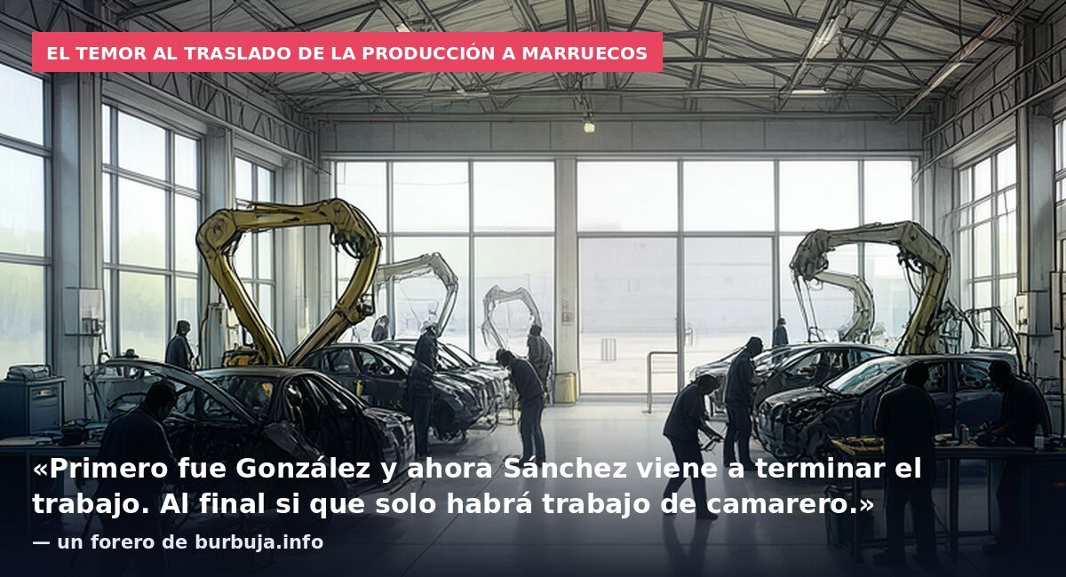 El temor al traslado de la producción a Marruecos: «Primero fue González y ahora Sánchez viene a terminar el trabajo. Al final si que solo habrá trabajo de camarero.» — un forero de burbuja.info