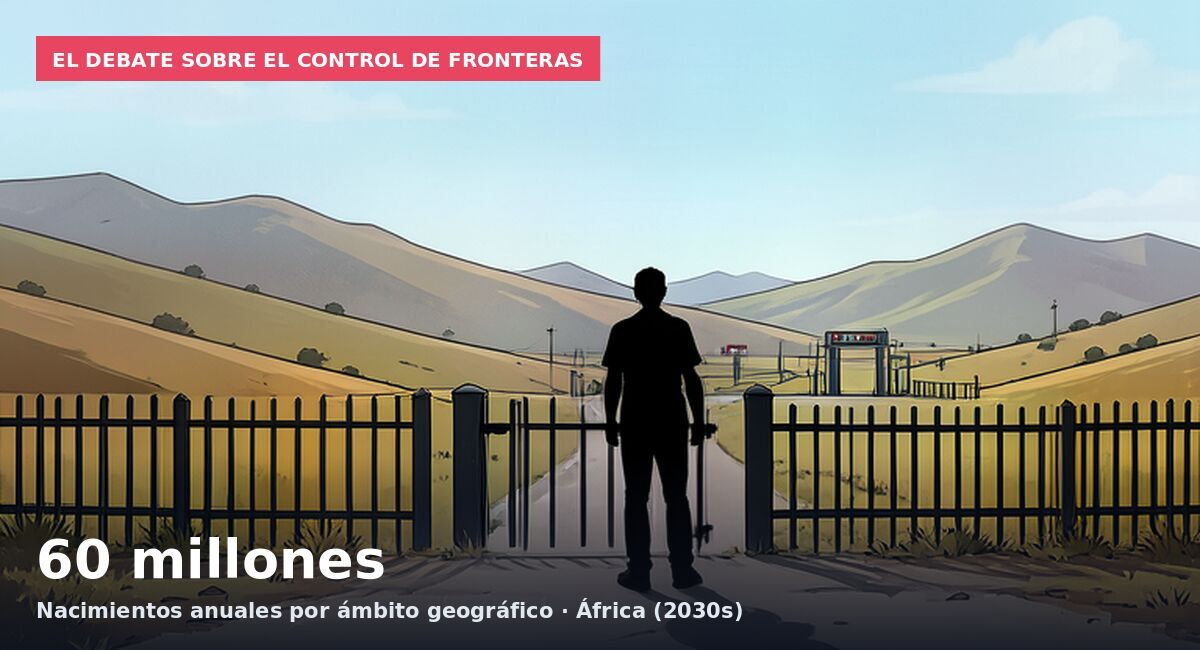El debate sobre el control de fronteras: 60 millones Nacimientos anuales por ámbito geográfico · África (2030s)