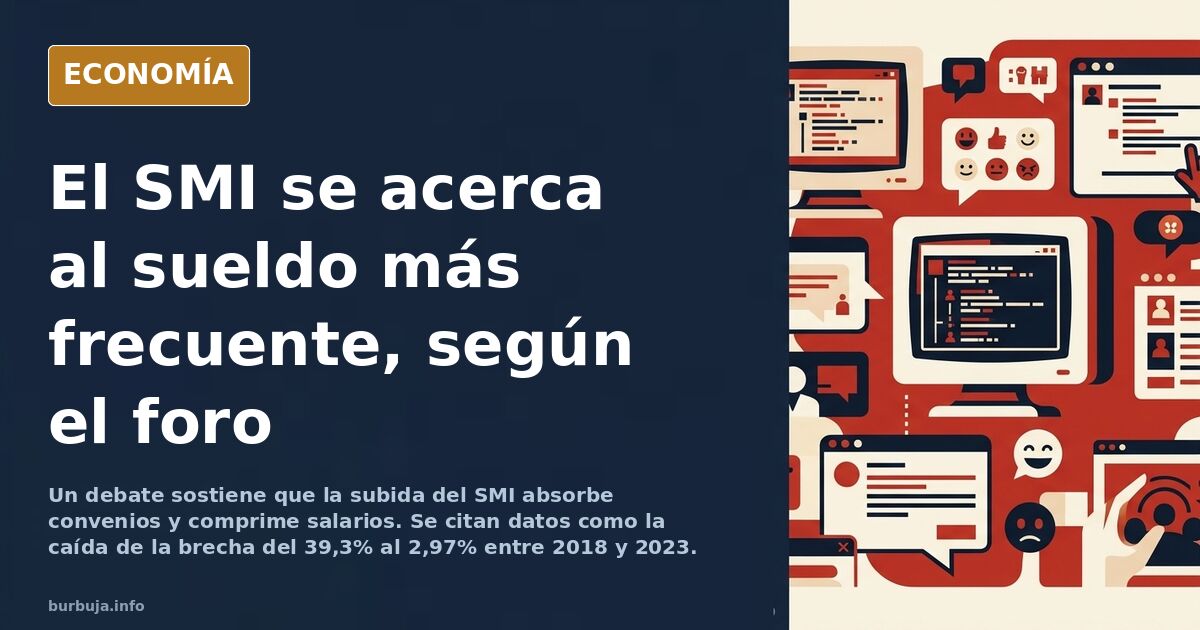 Gráfico de barras mostrando la caída de la brecha entre el salario mínimo y el sueldo más frecuente en España