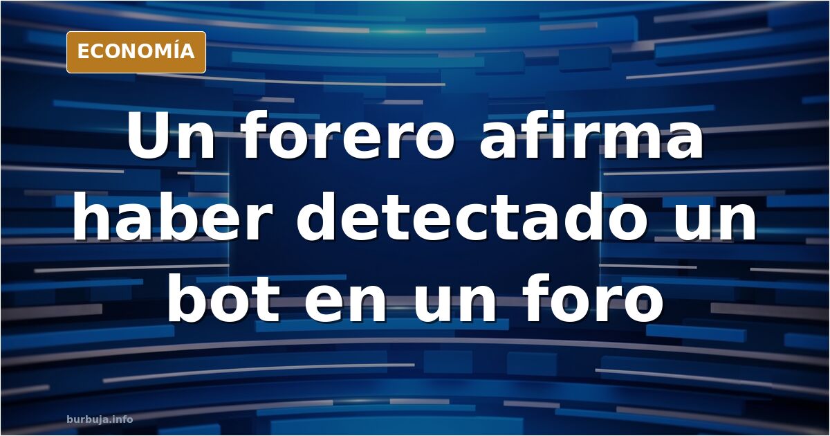 Ilustración editorial de un robot camuflado entre siluetas humanas en un foro de inversión, con detalles en azul marino y dor