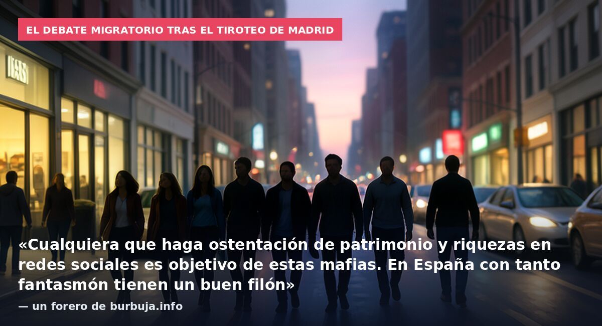 El debate migratorio tras el tiroteo de Madrid: «Cualquiera que haga ostentación de patrimonio y riquezas en redes sociales es objetivo de estas mafias. En España con tanto fantasmón tienen un buen filón» — un forero de burbuja.info