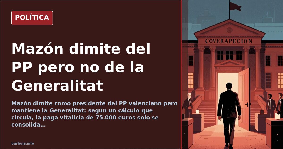 Caricatura editorial de Carlos Mazón en un atril institucional con la bandera valenciana y una urna al fondo