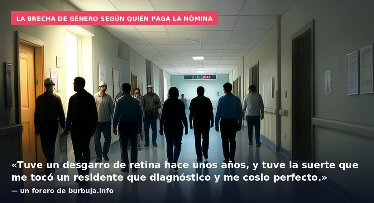 La brecha de género según quién paga la nómina: «Tuve un desgarro de retina hace unos años, y tuve la suerte que me tocó un residente que diagnóstico y me cosio perfecto.» — un forero de burbuja.info