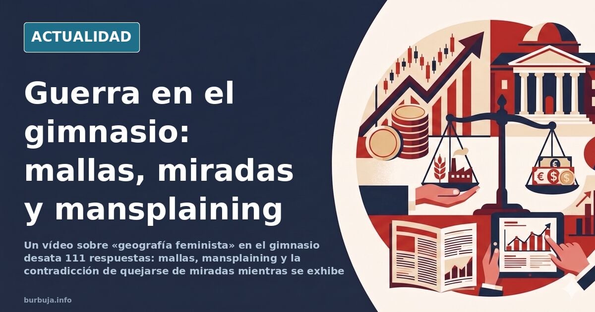 Mujeres entrenando en un gimnasio moderno con máquinas y espejos, imagen editorial sobre el debate de géneros en el fitness