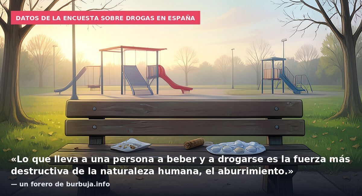 Datos de la encuesta sobre drogas en España: «Lo que lleva a una persona a beber y a drogarse es la fuerza más destructiva de la naturaleza humana, el aburrimiento.» — un forero de burbuja.info