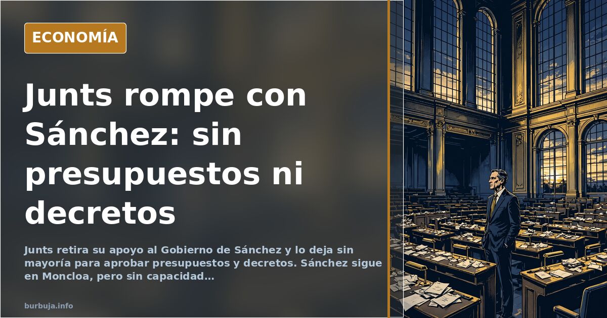 Junts retira su apoyo a Sánchez y deja al Gobierno sin mayoría