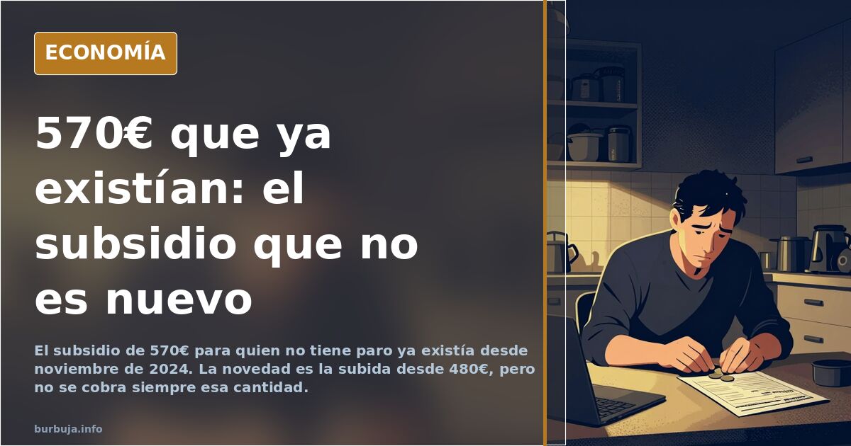 Ilustración editorial de una cola de personas frente a una ventanilla de oficina de empleo con un cartel de subsidio