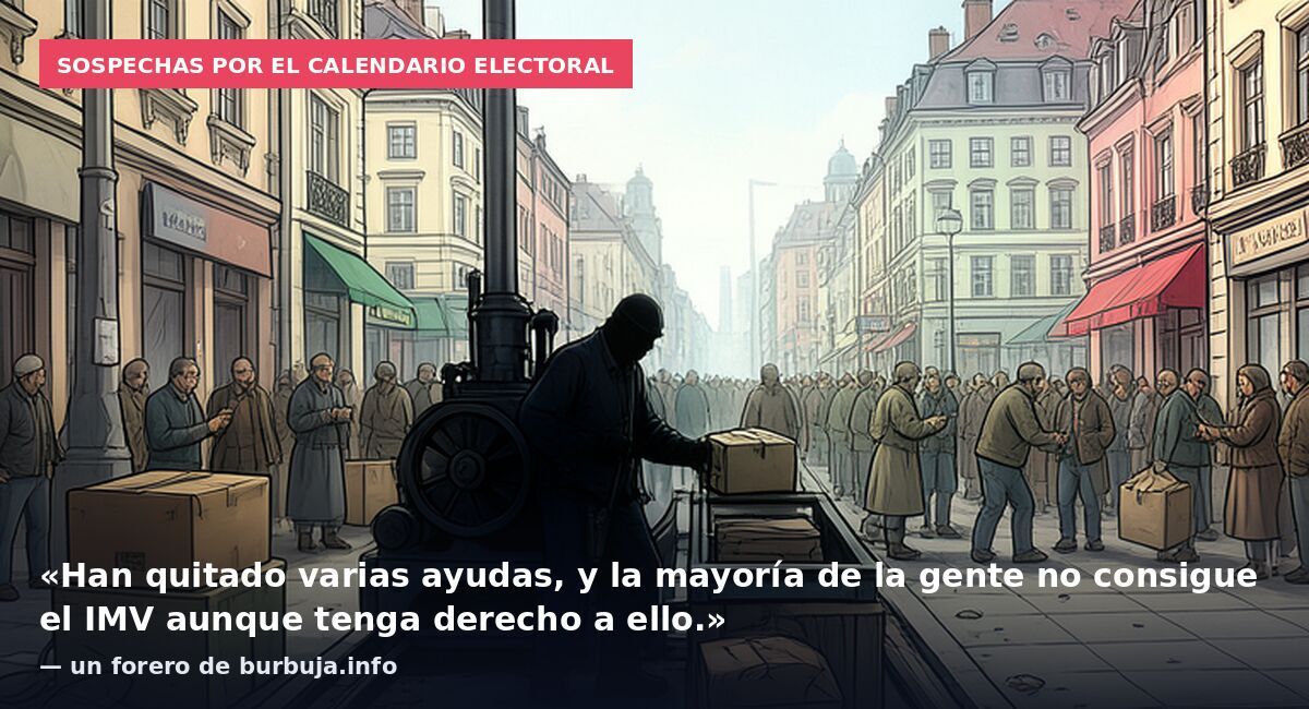 Sospechas por el calendario electoral: «Han quitado varias ayudas, y la mayoría de la gente no consigue el IMV aunque tenga derecho a ello.» — un forero de burbuja.info
